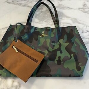 Simply Southern Large Faux Leather Tote Bag With Small Attached Pouch NWT